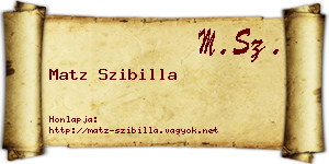 Matz Szibilla névjegykártya